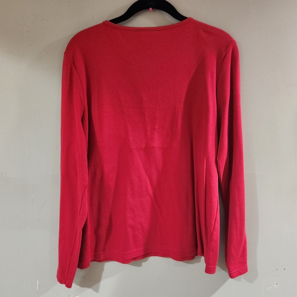 Classic Elements Emboidered Red Top Sz L - Picture 3 of 3